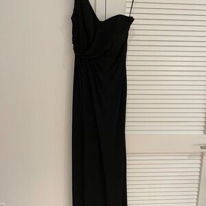 Laundry by Shelli Segal Black One Shoulder Full Length Gown